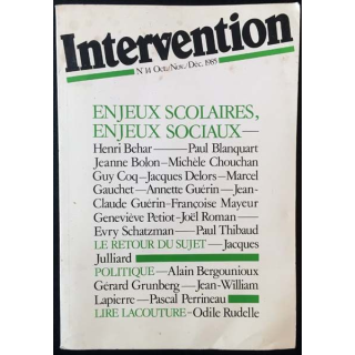 1. Intervention N°14 Oct./Nov./Déc. 1985 enjeux scolaires, enjeux sociaux