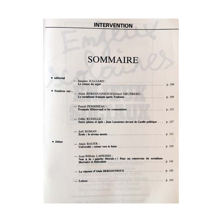 1. Intervention N°14 Oct./Nov./Déc. 1985 enjeux scolaires, enjeux sociaux