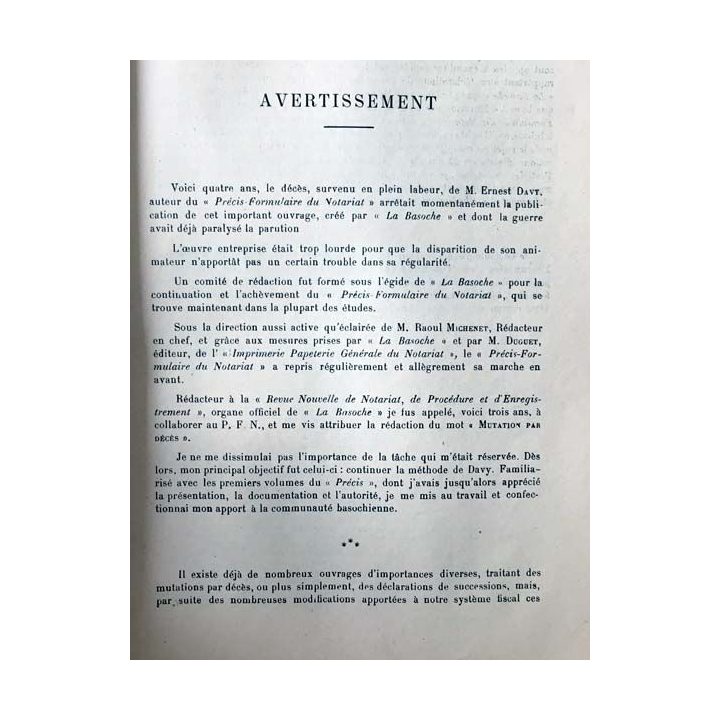 1. Précis-formulaire des mutations par Décès de Joseph Gilbert aux éditions Beaugency 1931