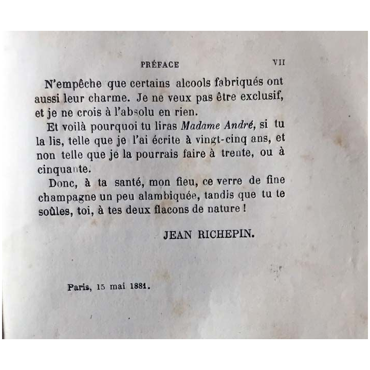 1. Madame André de Jean Richepin aux éditions Maurice Dreyfus 1881