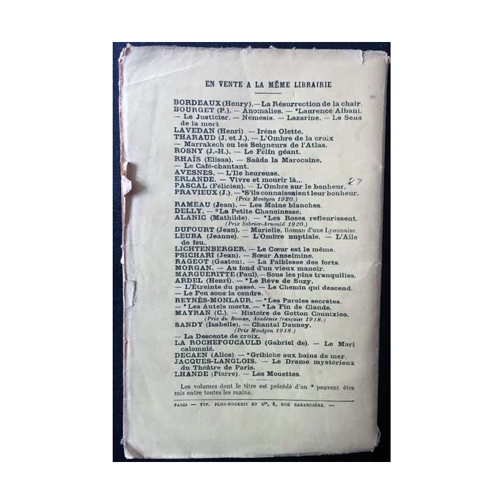 1. Nêne de Ernest Pérochon aux éditions librairie Plon