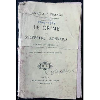 1. Le crime de Sylvestre Bonnard de Anatole France aux éditions Calmann-Lévy
