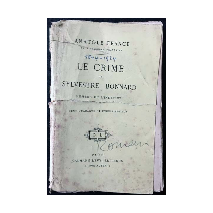 1. Le crime de Sylvestre Bonnard de Anatole France aux éditions Calmann-Lévy