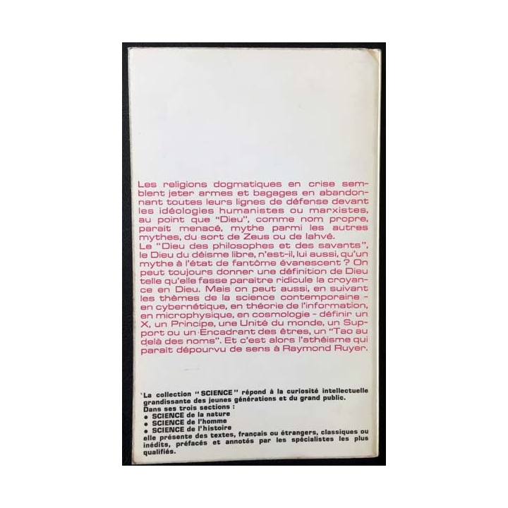 1. Dieu des religions, Dieu de la science de Raymond Ruyer aux éditions Flammarion