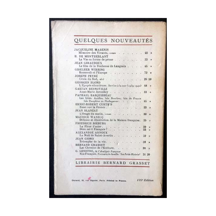 1. Dieu est-il français ? de Friedrich Sieburg aux éditions Grasset 1942