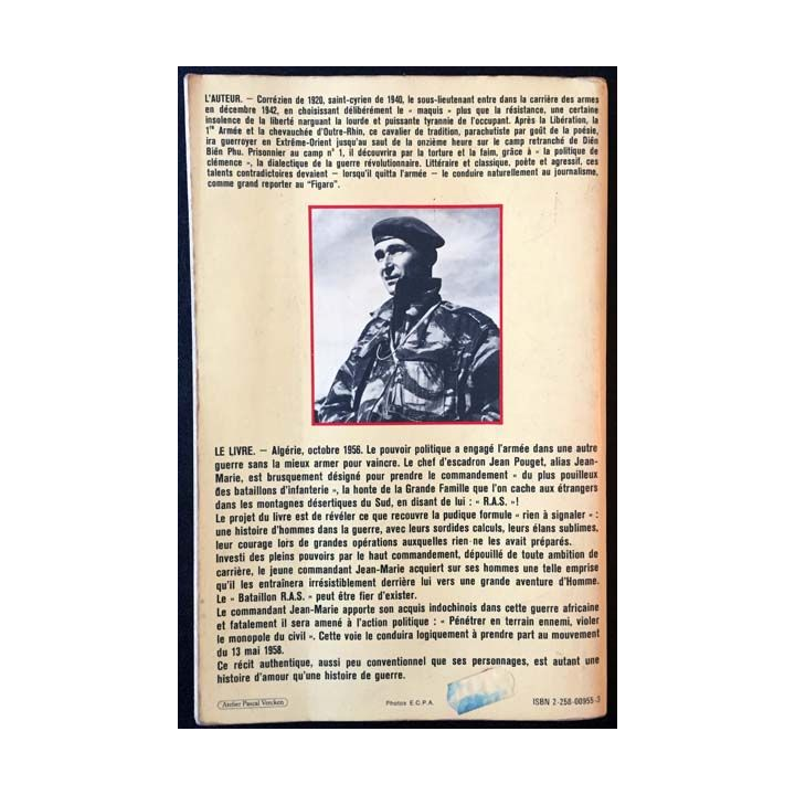 1. Bataillon R.A.S Algérie de Jean Pouget aux éditions Presses de la cité