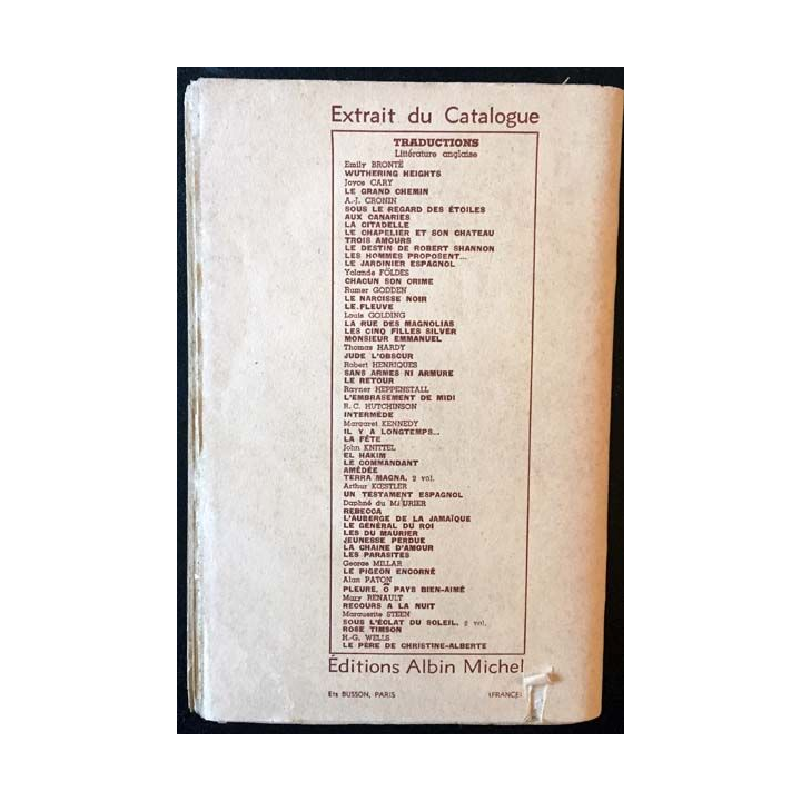 1. Le chapelier et son château de A.-J. Cronin aux éditions Albin Michel