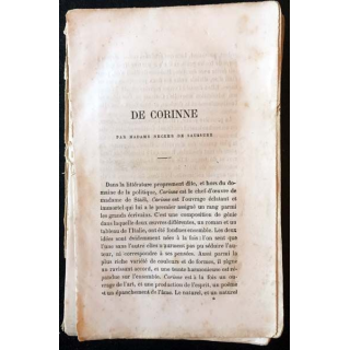 1. Corinne ou l'Italie de Madame De Staël aux éditions Garnier
