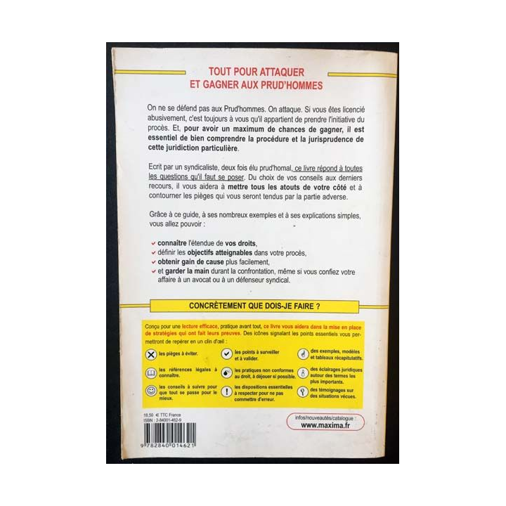 1. Tout pour gagner aux prud'hommes de Patrick Le Rolland aux éditions Maxima Laurent du Mesnil