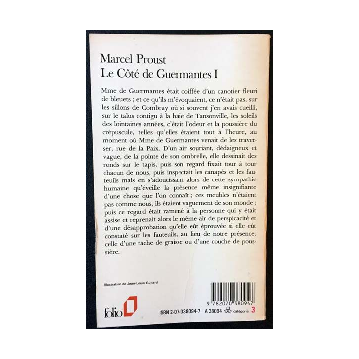 1. Le côté de Guermantes I de Marcel Proust aux éditions Gallimard 1988