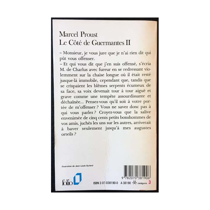 1. Le côté de Guermantes II de Marcel Proust aux éditions Gallimard 1988