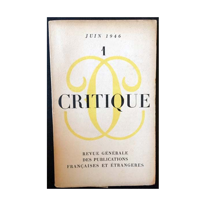 1. Critique n°1 Revue générale des publications française et étrangères Juin 1946