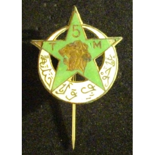 5° RTM : 5° RÉGIMENT TIRAILLEURS MAROCAINS (DÉFAUT ÉMAIL ET ATTACHE)