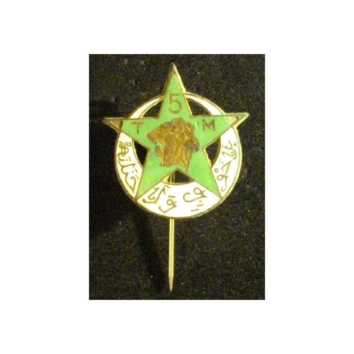 5° RTM : 5° RÉGIMENT TIRAILLEURS MAROCAINS (DÉFAUT ÉMAIL ET ATTACHE)
