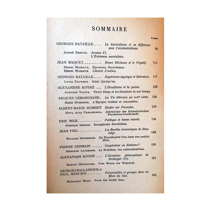 1. Critique n°2 Revue générale des publications françaises et étrangères Juillet 1946