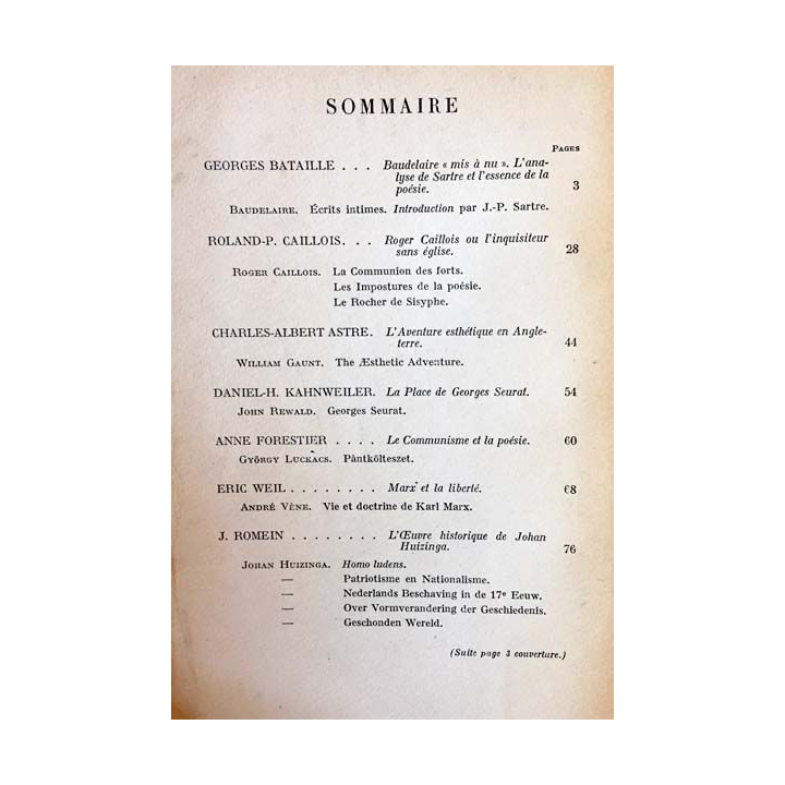 1. Critique n°8-9 Revue générale des publications françaises et étrangères Janvier-Février 1947