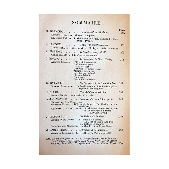 1. Critique n°10 Revue générale des publications françaises et étrangères Mars 1947