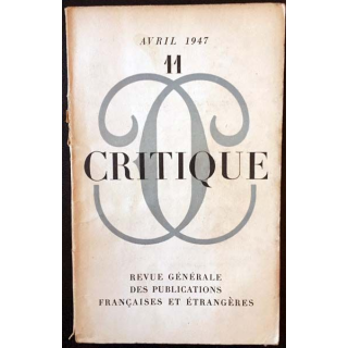 1. Critique n°11 Revue générale des publications françaises et étrangères Avril 1947