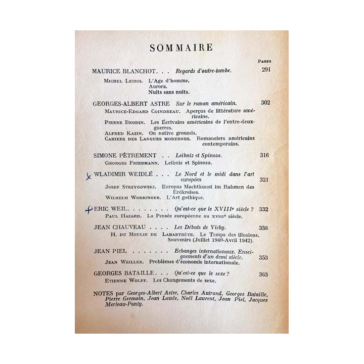 1. Critique n°11 Revue générale des publications françaises et étrangères Avril 1947