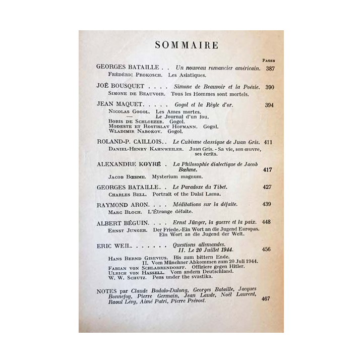 1. Critique n°12 Revue générale des publications françaises et étrangères Mai 1947