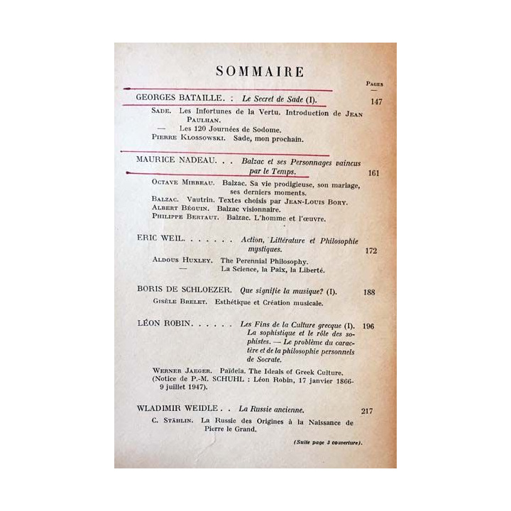 1. Critique n°15-16 Revue générale des publications françaises et étrangères Aout-Septembre 1947