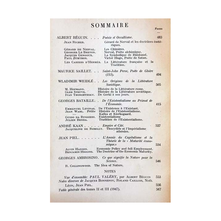 1. Critique n°19 Revue générale des publications françaises et étrangères Décembre 1947