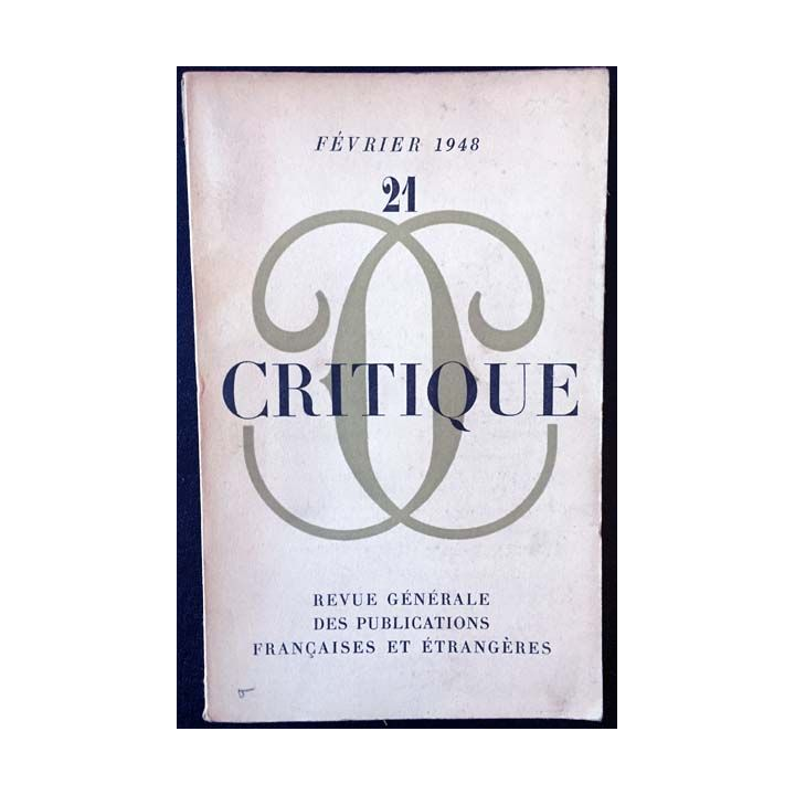 1. Critique n°21 Revue générale des publications françaises et étrangères Février 1948