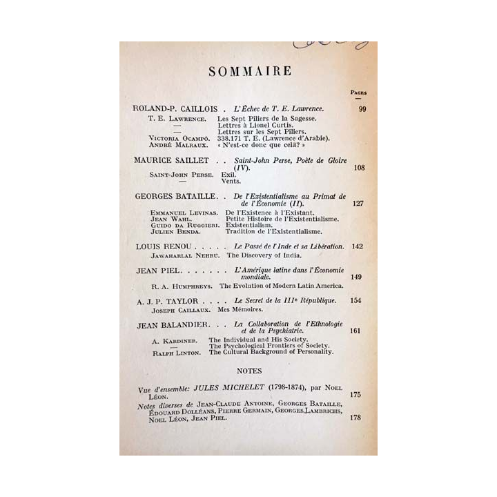 1. Critique n°21 Revue générale des publications françaises et étrangères Février 1948