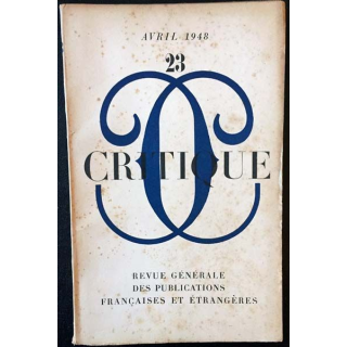 1. Critique n°23 Revue générale des publications françaises et étrangères Avril 1948