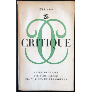 1. Critique n°25 Revue générale des publications françaises et étrangères Juin 1948