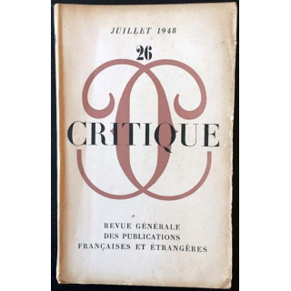 1. Critique n°26 Revue générale des publications françaises et étrangères Juillet 1948