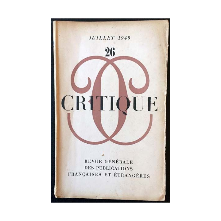 1. Critique n°26 Revue générale des publications françaises et étrangères Juillet 1948