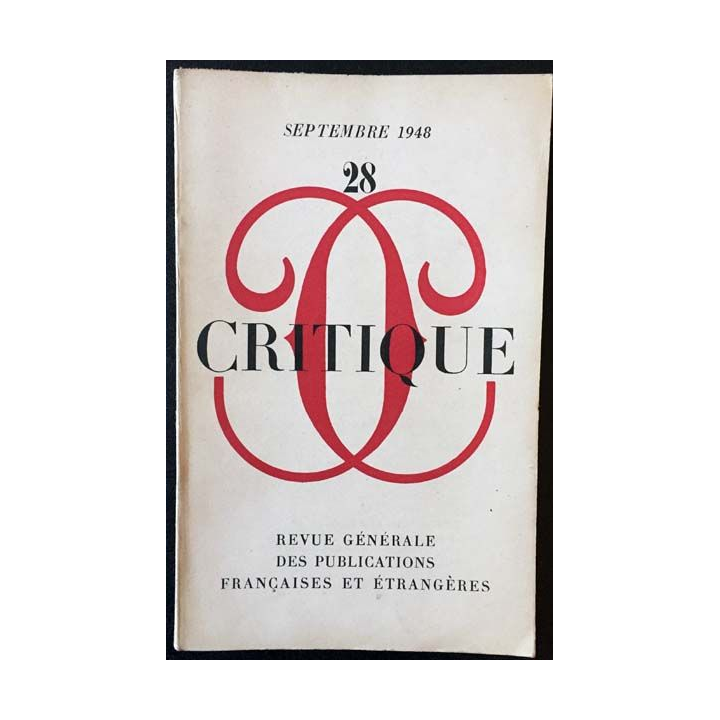 1. Critique n°28 Revue générale des publications françaises et étrangères Septembre 1948