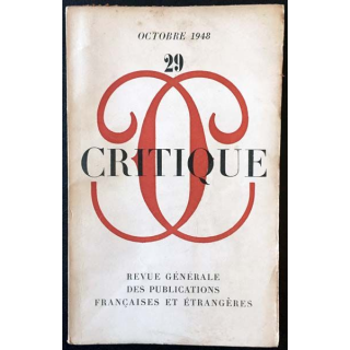 1. Critique n°29 Revue générale des publications françaises et étrangères Octobre 1948