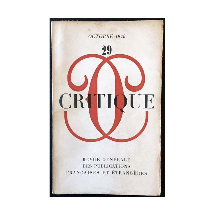 1. Critique n°29 Revue générale des publications françaises et étrangères Octobre 1948