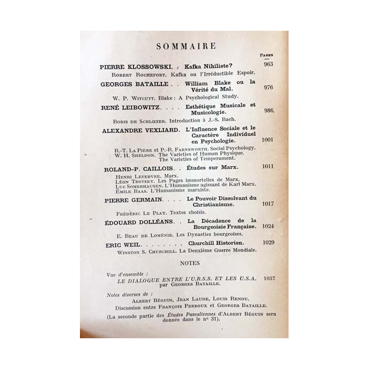 1. Critique n°30 Revue générale des publications françaises et étrangères Novembre 1948