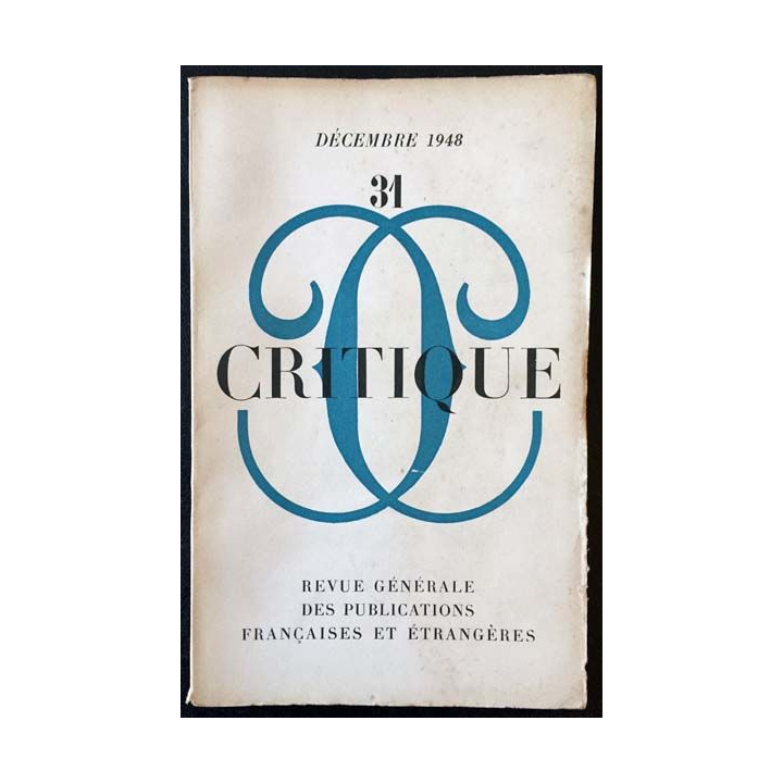 1. Critique n°31 Revue générale des publications françaises et étrangères Décembre 1948