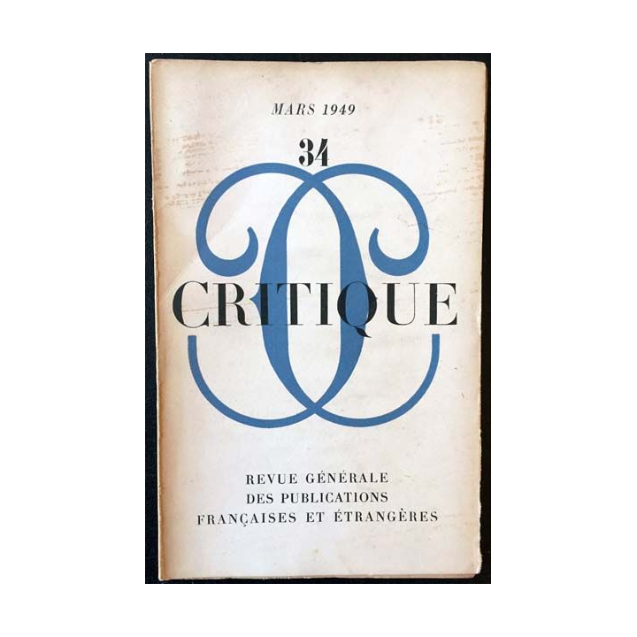 1. Critique n°34 Revue générale des publications françaises et étrangères Mars 1949