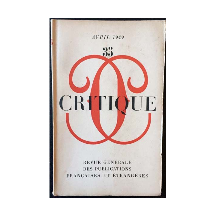 1. Critique n°35 Revue générale des publications françaises et étrangères Avril 1949