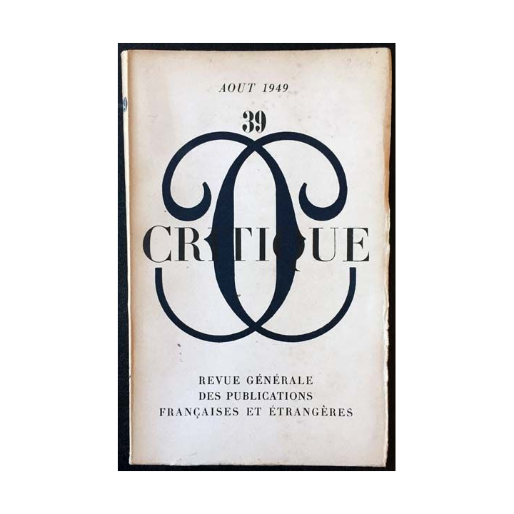 1. Critique n°39 Revue générale des publications françaises et étrangères Aout 1949