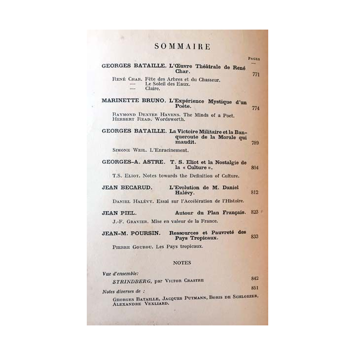 1. Critique n°40 Revue générale des publications françaises et étrangères Septembre 1949