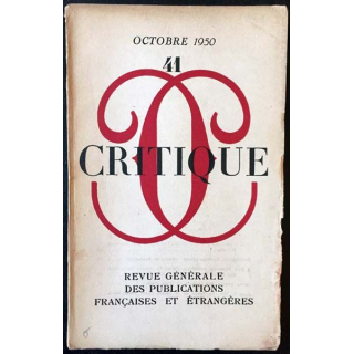 1. Critique n°41 Revue générale des publications françaises et étrangères Octobre 1950