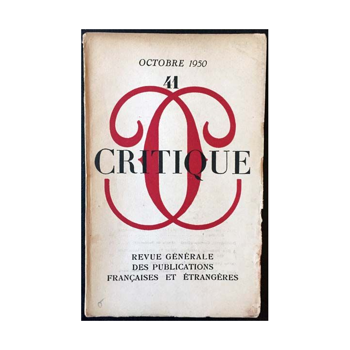 1. Critique n°41 Revue générale des publications françaises et étrangères Octobre 1950