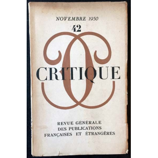 1. Critique n°42 Revue générale des publications françaises et étrangères Novembre 1950