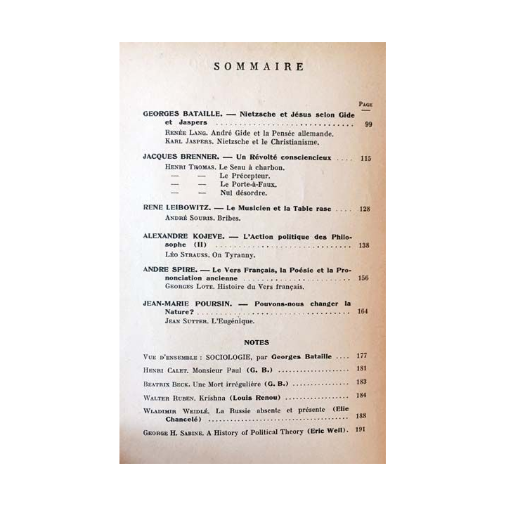 1. Critique n°42 Revue générale des publications françaises et étrangères Novembre 1950