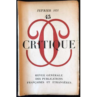 1. Critique n°45 Revue générale des publications françaises et étrangères Février 1951
