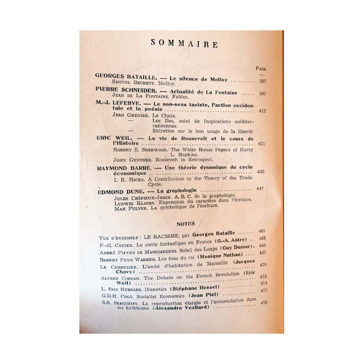 1. Critique n°48 Revue générale des publications françaises et étrangères Mai 1951