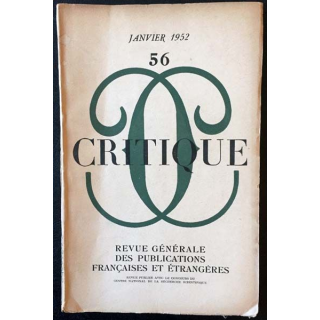 1. Critique n°56 Revue générale des publications françaises et étrangères Janvier 1952