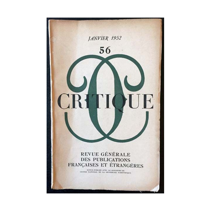 1. Critique n°56 Revue générale des publications françaises et étrangères Janvier 1952