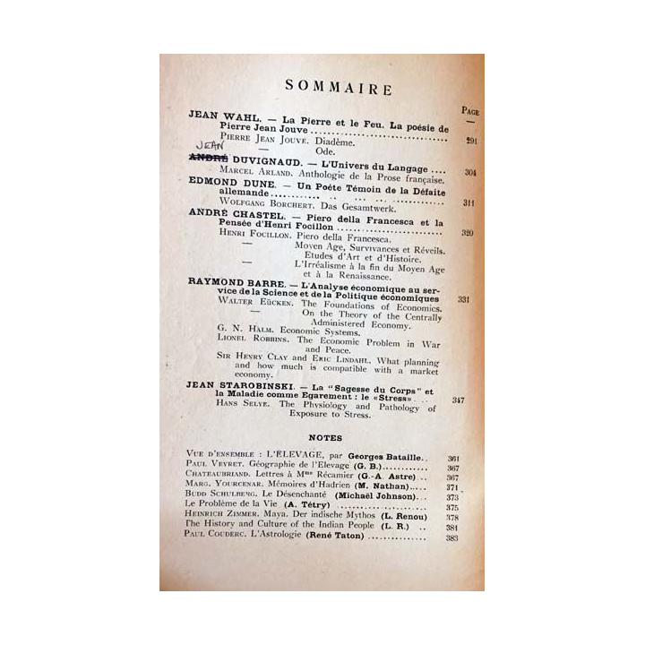 1. Critique n°59 Revue générale des publications françaises et étrangères Avril 1952